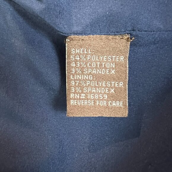 J McLaughlin Jacket Womens Medium Navy Black Button Up Texture 3/4 Sleeve Ruffle - Picture 7 of 8